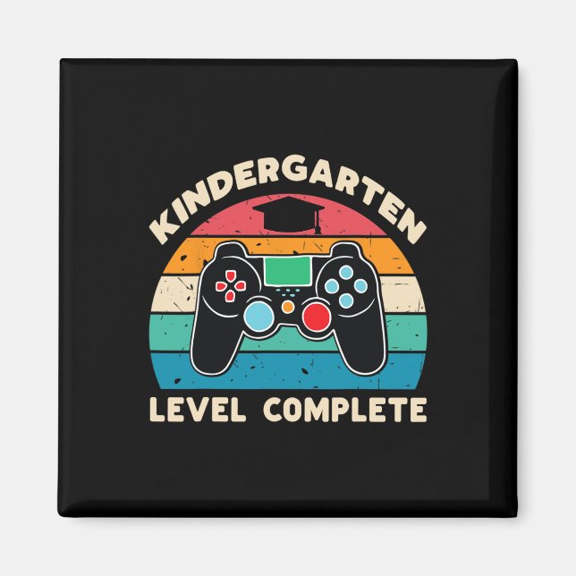 Kindergarten Level Complete Gamer Boy Kinder Gradu Magnet (Vorne)