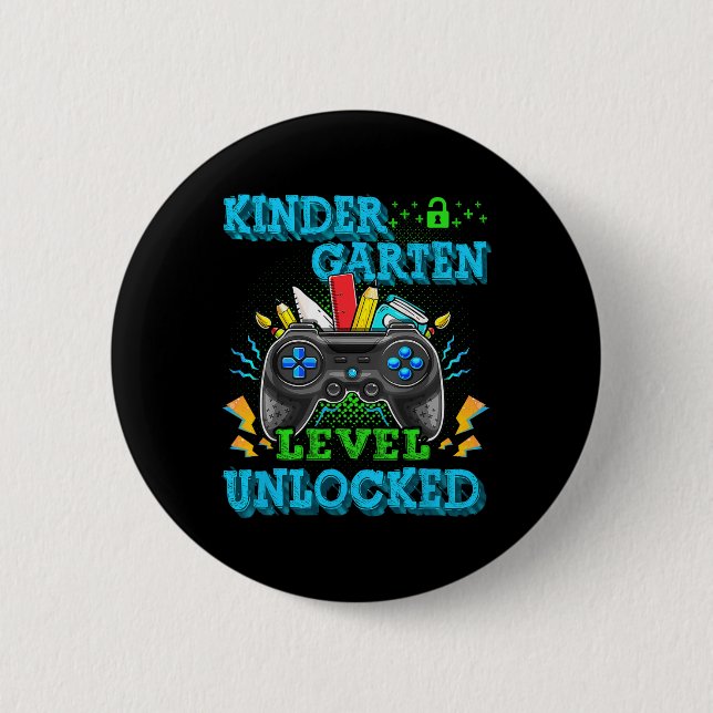 Kindergarten Level Unlocked Video Game Back to Sch Button (Vorderseite)