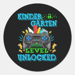 Kindergarten Level Unlocked Video Game Back to Sch Runder Aufkleber