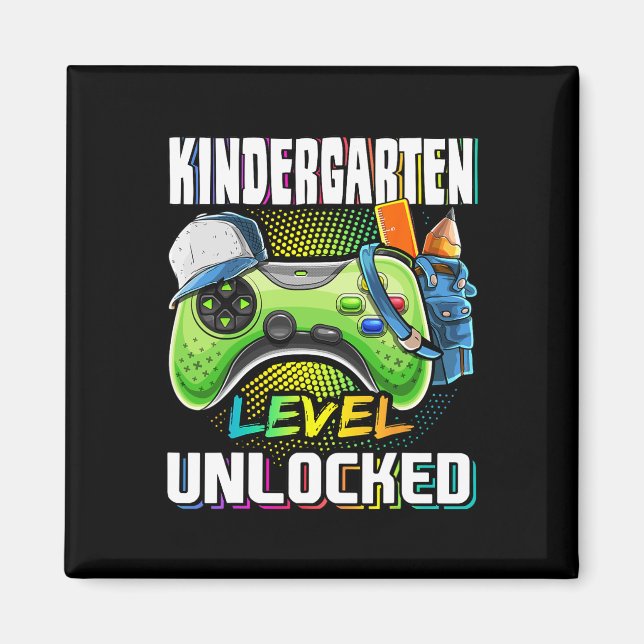 Kindergarten Level Unlocked Video Game Ck To Schoo Magnet (Vorne)