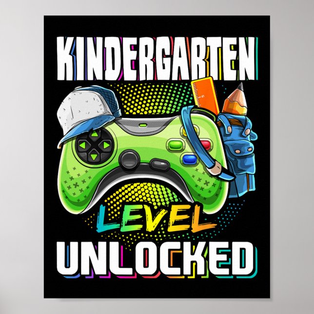 Kindergarten Level Unlocked Video Game Ck To Schoo Poster (Vorne)