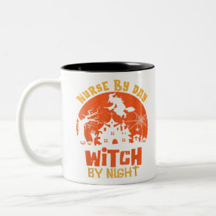 Kindergarten nach Tag Hexe nach Nacht Vintages Hal Zweifarbige Tasse