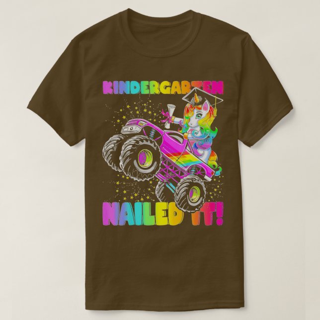 Kindergarten Nailed It Unicorn Monster Truck 2 T-Shirt (Design vorne)