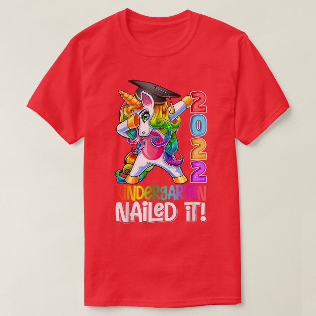 Kindergarten Nails It Abschluss Dabbing Unicorn  T-Shirt (Design vorne)