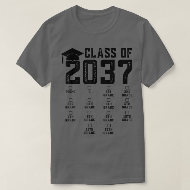 Kindergarten Pre-k-Abschluss-Klasse 2037 Wachstum  T-Shirt (Design vorne)