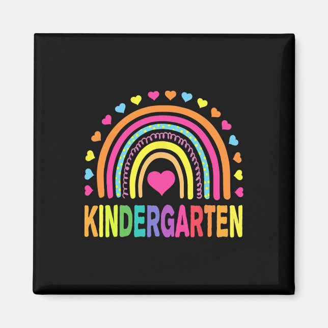 Kindergarten Rainbow Girls Boys Teacher Team Kinde Magnet (Vorne)