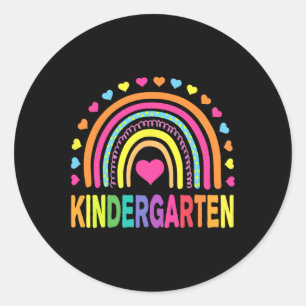 Kindergarten Rainbow Girls Boys Teacher Team Kinde Runder Aufkleber