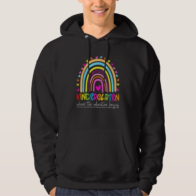 Kindergarten Rainbow Teacher Welcome Back To Schoo Hoodie (Vorderseite)
