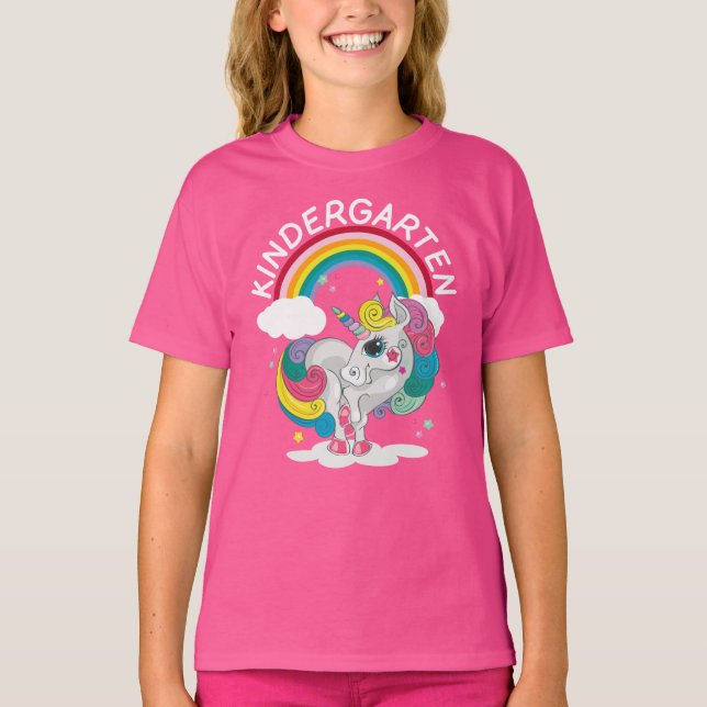 Kindergarten Rainbow Unicorn T-Shirt (Vorderseite)