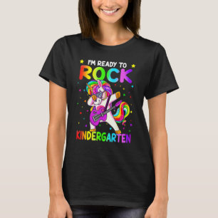 Kindergarten Rock Einhornmädchen zurück T-Shirt