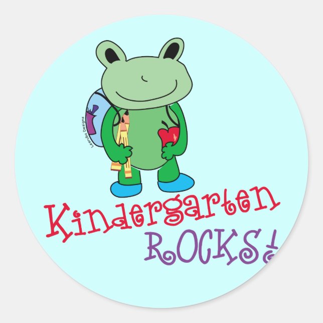 Kindergarten Rocks Runder Aufkleber (Vorderseite)