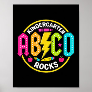 Kindergarten rockt Abcd zurück zur Schule lustiger Poster