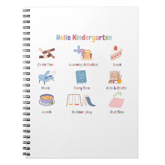 Kindergarten-Routine zurück ins Schulbuch Notizblock (Vorderseite)