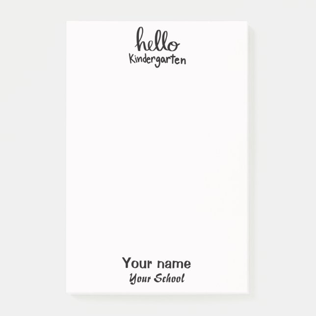 Kindergarten Schwarz/Weiß Post-it Klebezettel (Vorderseite)