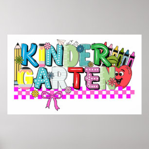 Kindergarten Spaß & Lernen – Whimsical Poster