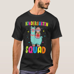 Kindergarten Squad Niedlich Llama Ridding Zurück T T-Shirt