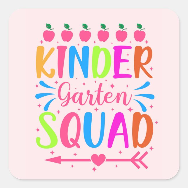 Kindergarten Squad Square Sticker (Vorderseite)