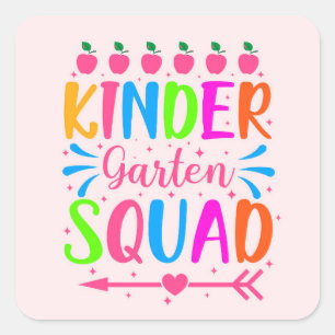 Kindergarten Squad Square Sticker