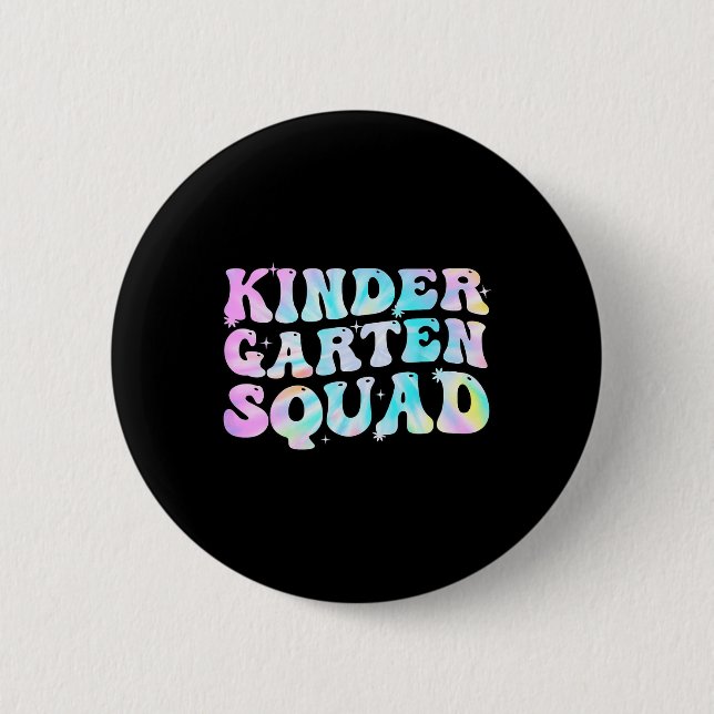 Kindergarten Squad Teacher Kids Gefärbte Krawatte  Button (Vorderseite)