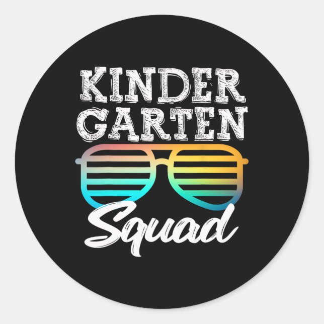 Kindergarten Squad vergnügt Kinder wieder in die S Runder Aufkleber (Vorderseite)