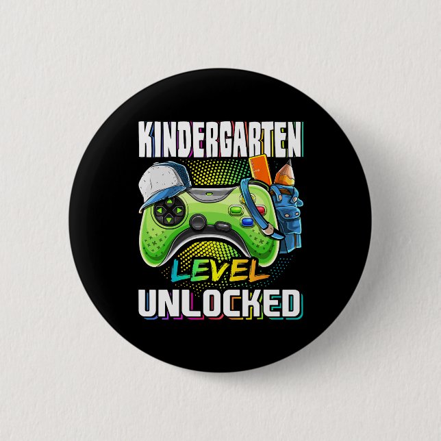Kindergarten-Stufe freigeschaltetes Videospiel Byc Button (Vorderseite)