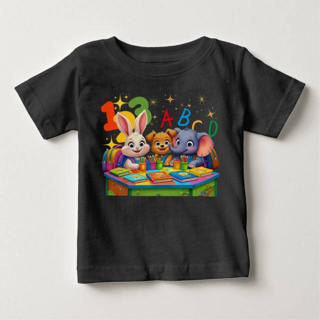 Kindergarten Süssen - ABC Animal Friends Baby T-shirt (Vorderseite)