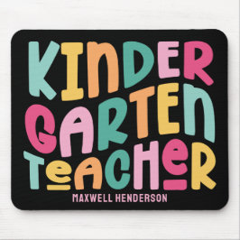 Kindergarten Teacher Colorful Typography Design Mousepad