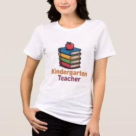 Kindergarten Teacher Cute Books Apple Women T-Shir Tri-Blend Shirt