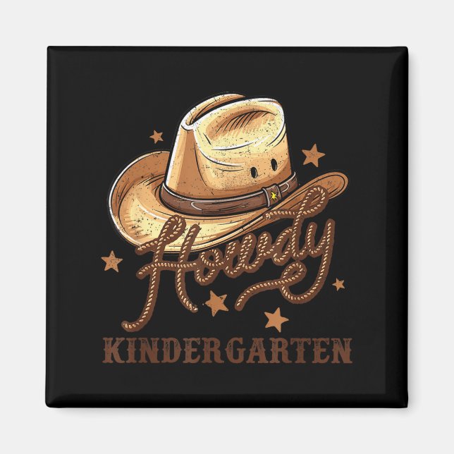 Kindergarten Teacher Rodeo Cowboy Western Howdy Ki Magnet (Vorne)