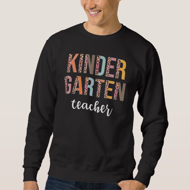 Kindergarten Teacher Team Kinder Leopard Back To S Sweatshirt (Vorderseite)