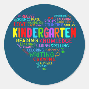 Kindergarten Team Herz Zurück zum Lehrer Runder Aufkleber