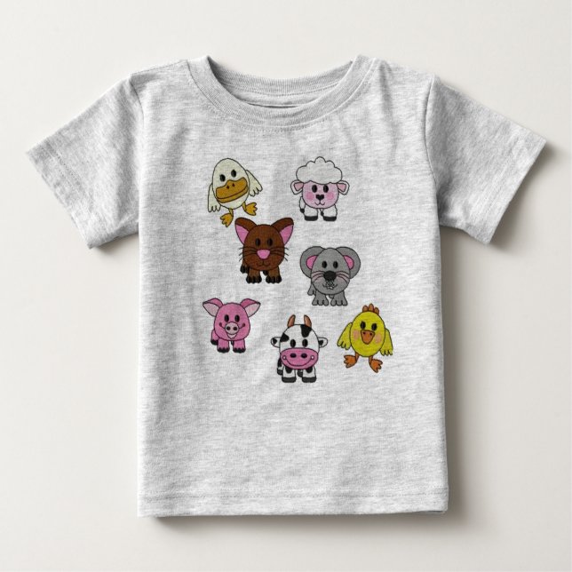 Kindergarten-Tier-Baby-T-Shirt Baby T-shirt (Vorderseite)