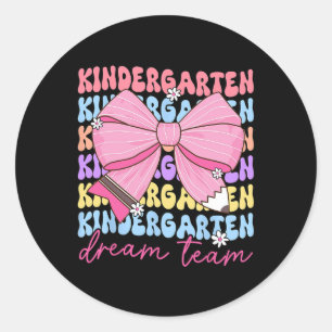 Kindergarten Traumteam Lehrer Schleife Zurück zur Runder Aufkleber