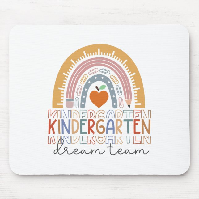 Kindergarten Traumteam Regenbogen Willkommen Ck In Mousepad (Vorne)