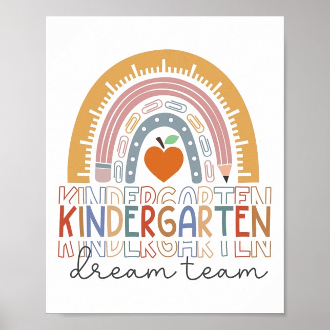 Kindergarten Traumteam Regenbogen Willkommen Ck In Poster (Vorne)
