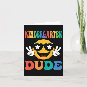 Kindergarten-Typ 1. erster Schultag Junge Rücken Karte