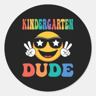 Kindergarten-Typ 1. erster Schultag Junge Rücken Runder Aufkleber