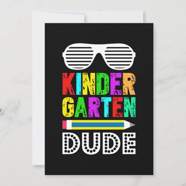 Kindergarten Typ erster Tag Zurück Einladung (Vorderseite)
