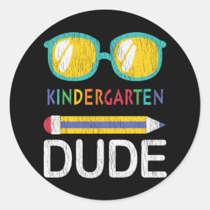 Kindergarten Typ Vintag zurück an Schüler Runder Aufkleber