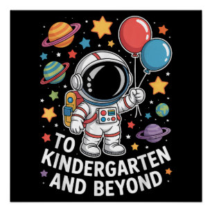 Kindergarten und darüber hinaus Astronaut Weltraum Poster