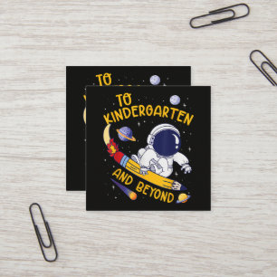 Kindergarten und darüber hinaus Astronaut Zurück z Quadratische Visitenkarte