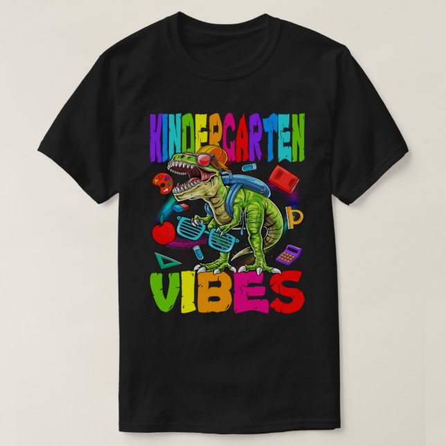 Kindergarten Vibes Dinosaur Back To School T-Shirt (Design vorne)