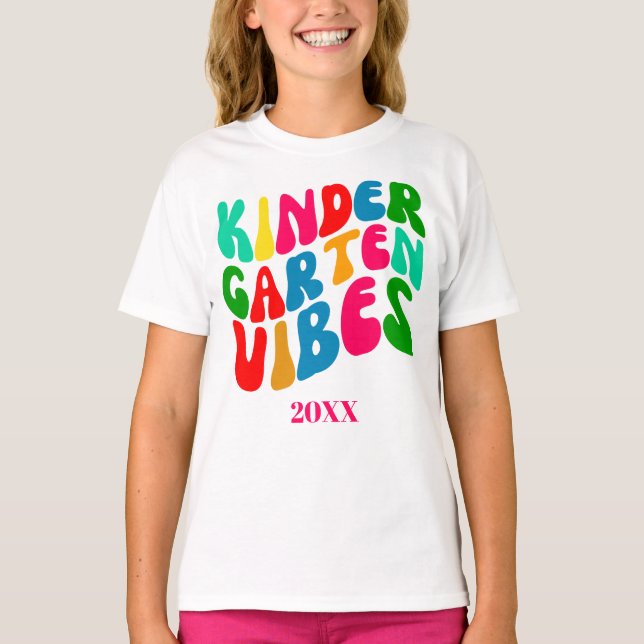 Kindergarten Vibes Zurück zur Schule T-Shirt (Vorderseite)