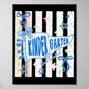 Kindergarten-Wimpel Schleife zurück zur Schule Leh Poster