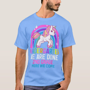 Kindergarten Wir sind fertig 2. Klasse Unicorn Gra T-Shirt