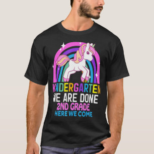 Kindergarten Wir sind fertig 2. Klasse Unicorn Gra T-Shirt