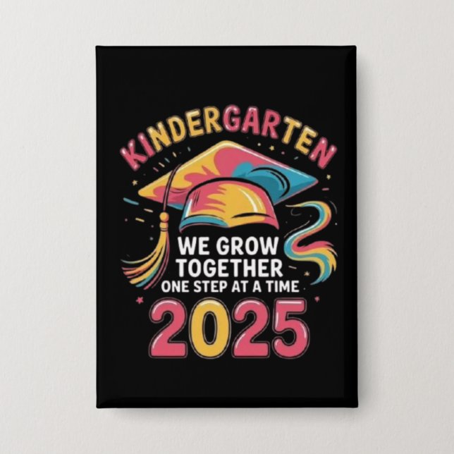 Kindergarten wir zusammen wachsen Kinder grad 2025 Button (Vorderseite)