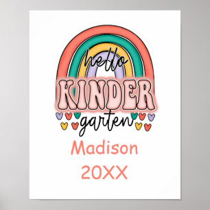 Kindergarten Zurück zur Schule Regenbogen Personal Poster