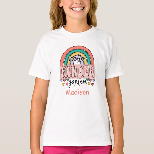 Kindergarten Zurück zur Schule Regenbogen Personal T-Shirt (Vorderseite)