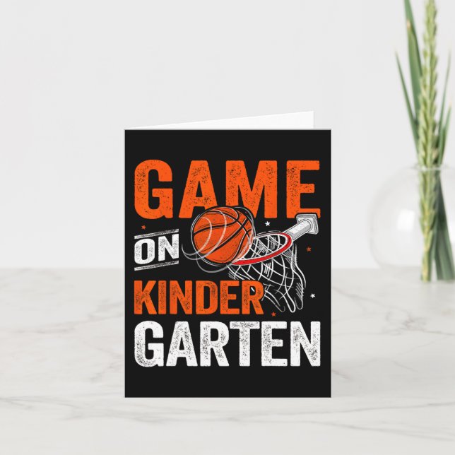 Kindergartenbasketball - Spaß am ersten Tag Karte (Vorderseite)